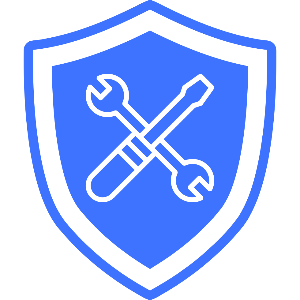 Icône bouclier bleu : performance et sécurité du site