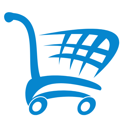 Icône caddie bleu : création de sites e‑commerce